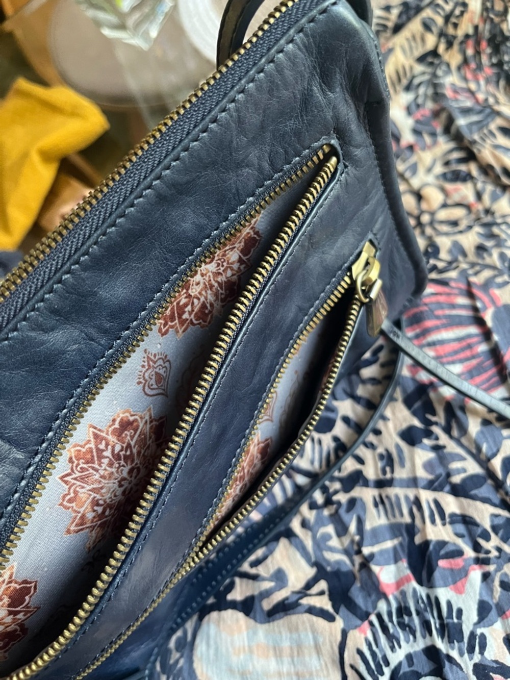 HOBO Navy Leather Crossbody with Gold Zippers - Picture 10 of 10